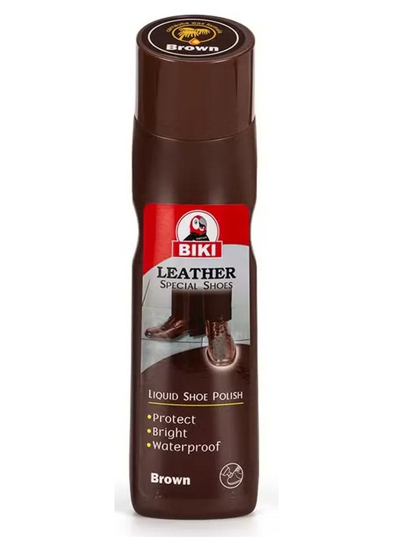 Biki Liquid Shoe Polish With The Sponge Applicator Brown 75 ML
